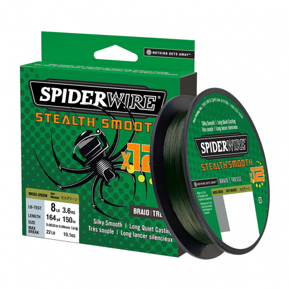 Spiderwire Stealth Smooth 12, 150m Moss Green in the group Lines / Braided Lines at Sportfiskeprylar.se (1507352r)