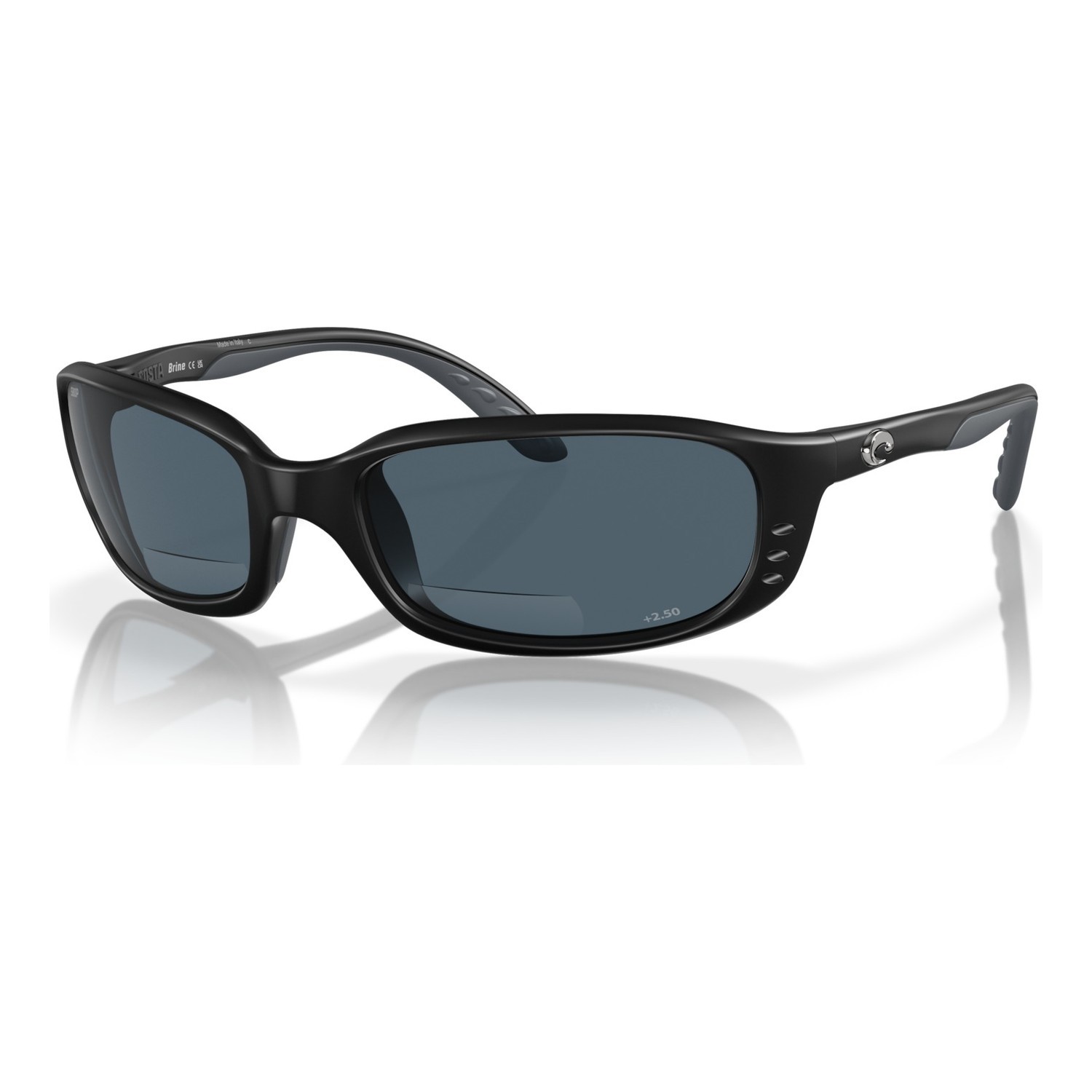 Costa Brine Readers - 11 Matte Black - Gray 580P C-Mate 2.50 in the group Clothes & Shoes / Eyewear / Polarized Sunglasses at Sportfiskeprylar.se (00040659)