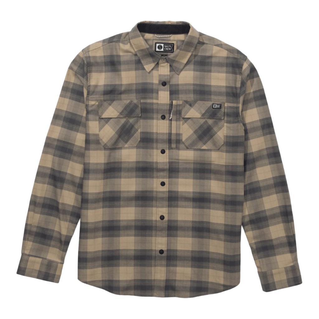 Salty Crew Fathom Ls Tech Flannel Khaki in the group Clothes & Shoes / Clothing / Shirts at Sportfiskeprylar.se (0804046586739r)