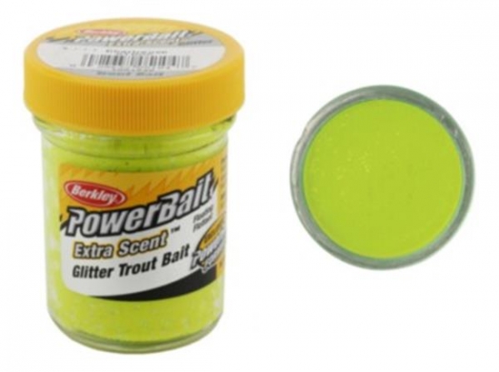 Powerbait Glitter Trout Bait Jar Chartreuse in the group Lures / Boilies, Hook Baits & Groundbait / Paste & Trout Dough at Sportfiskeprylar.se (1004946)