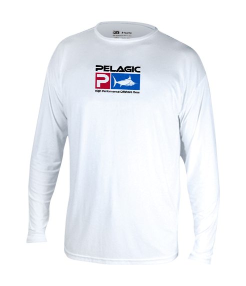 Pelagic Aquatek T-Shirt White in the group Clothes & Shoes / Clothing / Sweaters / Long-sleeved T-shirts at Sportfiskeprylar.se (1015181021WHTr)
