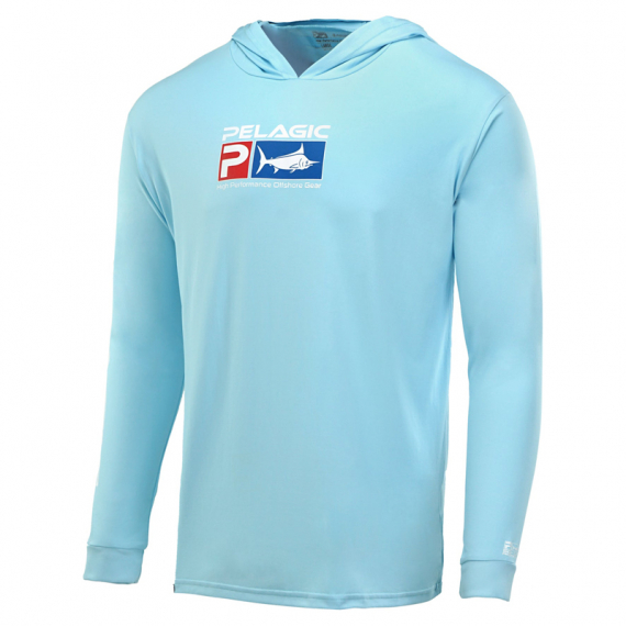 Pelagic Aquatek Deluxe Hoody Light Blue in the group Clothes & Shoes / Clothing / Sweaters / Hoodies at Sportfiskeprylar.se (1015211001LB-Lr)