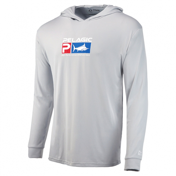 Pelagic Aquatek Deluxe Hoody Light Grey - S in the group Clothes & Shoes / Clothing / Sweaters / Hoodies at Sportfiskeprylar.se (1015211001LGY-S)