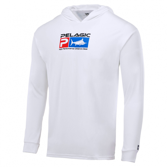 Pelagic Aquatek Deluxe Hoody White in the group Clothes & Shoes / Clothing / Sweaters / Hoodies at Sportfiskeprylar.se (1015211001WHT-Lr)