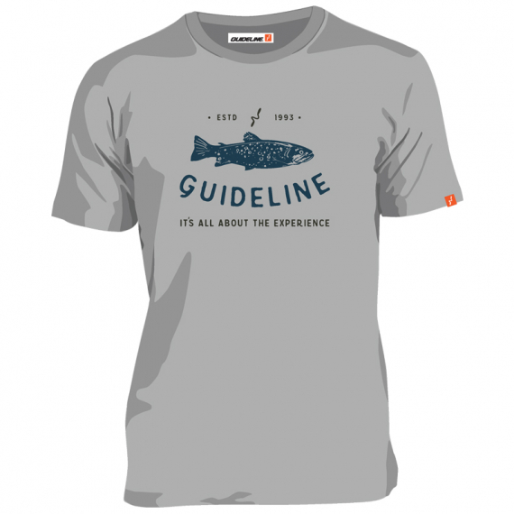 Guideline The Trout ECO Tee Grey Melange in the group Clothes & Shoes / Clothing / T-shirts at Sportfiskeprylar.se (106116GLr)