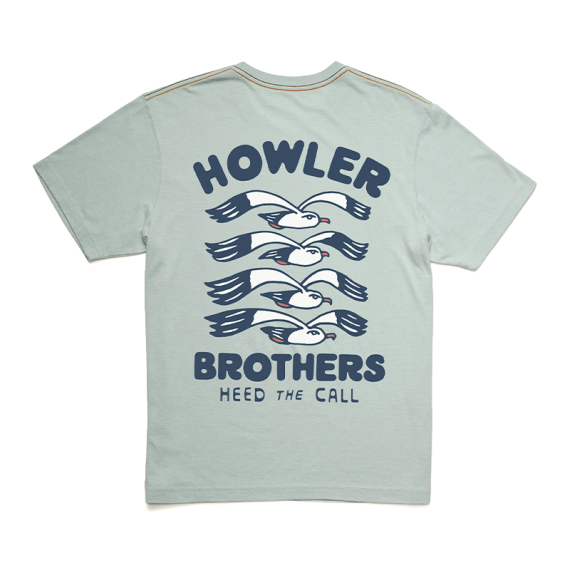 Howler Bro\'s Cotton T-Shirt Flocka Seagulls Puritan Grey in the group Clothes & Shoes / Clothing / T-shirts at Sportfiskeprylar.se (111325F-FLO-Sr)