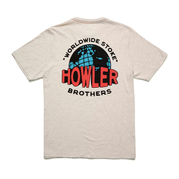 Howler Bro\'s Cotton T-Shirt Worldwide Howler Grey Heather in the group Clothes & Shoes / Clothing / T-shirts at Sportfiskeprylar.se (111325F-WOR-Sr)