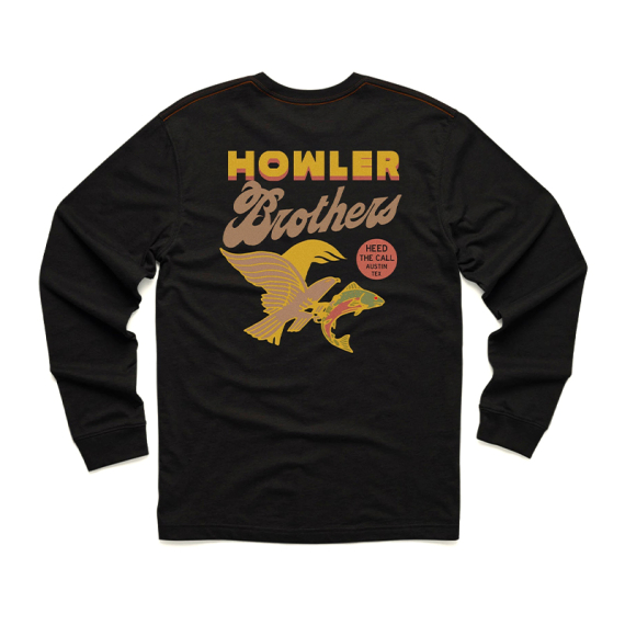 Howler Bro\'s Longsleeve T-Shirt Osprey Prey Black in the group Clothes & Shoes / Clothing / T-shirts at Sportfiskeprylar.se (112025F-OSP-Sr)