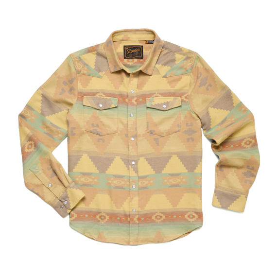 Howler Bro\'s Sheridan Flannel Mitla Motifs Old Gold in the group Clothes & Shoes / Clothing / Shirts at Sportfiskeprylar.se (122025F-GOL-Sr)