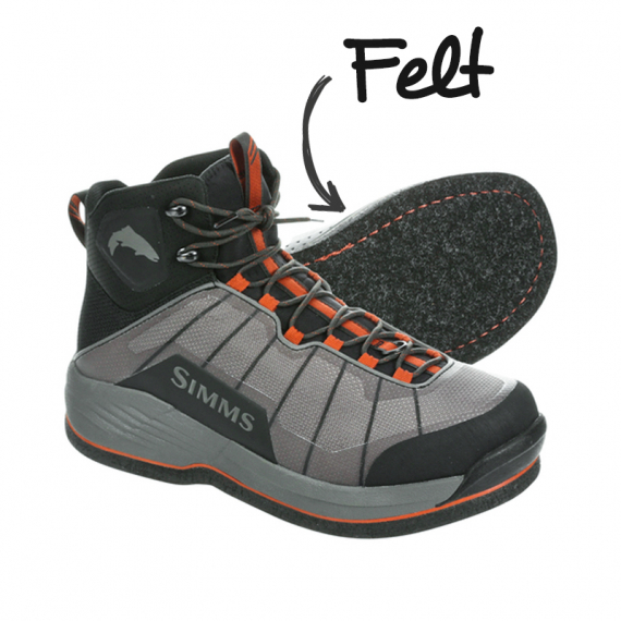 Simms Flyweight Boot Felt Steel Grey, 12 in the group Clothes & Shoes / Waders & Wading Equipment / Wading Shoes at Sportfiskeprylar.se (12632-016-12)