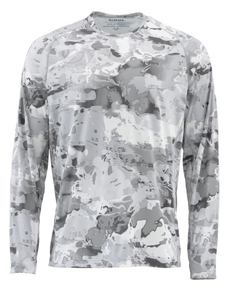 Simms Solarflex Crewneck Prints Cloud Camo Grey in the group Clothes & Shoes / Clothing / Sweaters / Sweatshirts at Sportfiskeprylar.se (12727-069-20r)