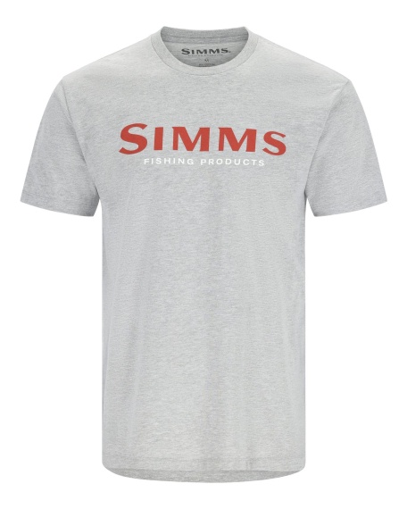 Simms Logo T-Shirt Grey Heather Crimson in the group Clothes & Shoes / Clothing / T-shirts at Sportfiskeprylar.se (12803-2023-20r)
