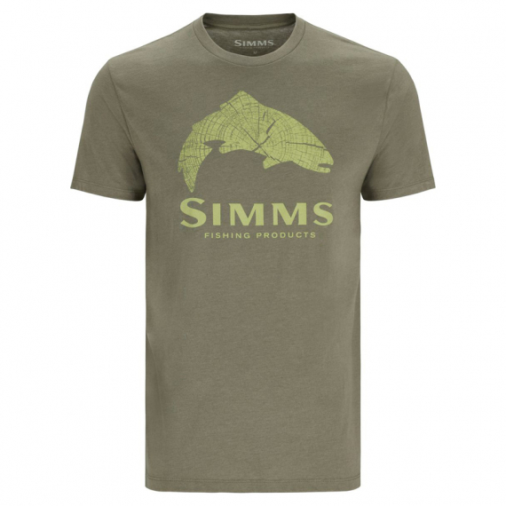 Simms Wood Trout Fill T-Shirt Military Heather Neon in the group Clothes & Shoes / Clothing / T-shirts at Sportfiskeprylar.se (13437-2024-30r)