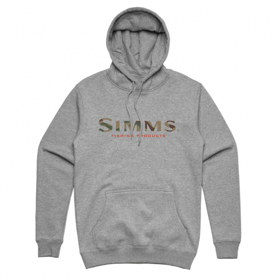 Simms Logo Hoody Grey Heather - XL in the group Clothes & Shoes / Clothing / Sweaters / Hoodies at Sportfiskeprylar.se (13456-067-50)
