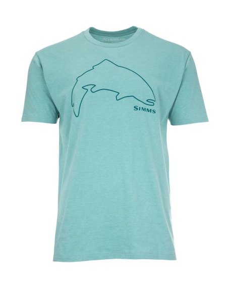 Simms Trout Outline T-Shirt Oil Blue Heather in the group Clothes & Shoes / Clothing / T-shirts at Sportfiskeprylar.se (13519-676-20r)
