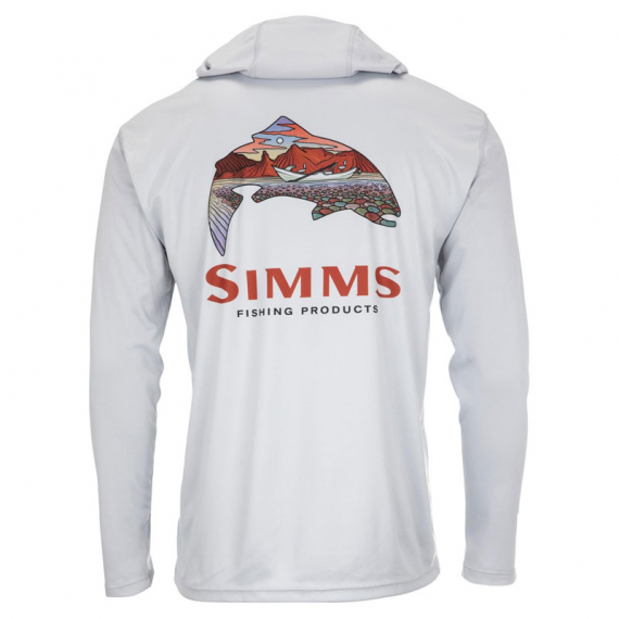Simms Tech Hoody Artist Series Trout Logo Flame/Sterling - M in the group Clothes & Shoes / Clothing / Sweaters / Hoodies at Sportfiskeprylar.se (13521-859-30)
