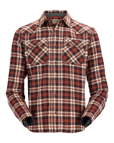 Simms Santee Flannel Maghoany/Tan Camp Plaid in the group Clothes & Shoes / Clothing / Shirts at Sportfiskeprylar.se (13559-565-20r)