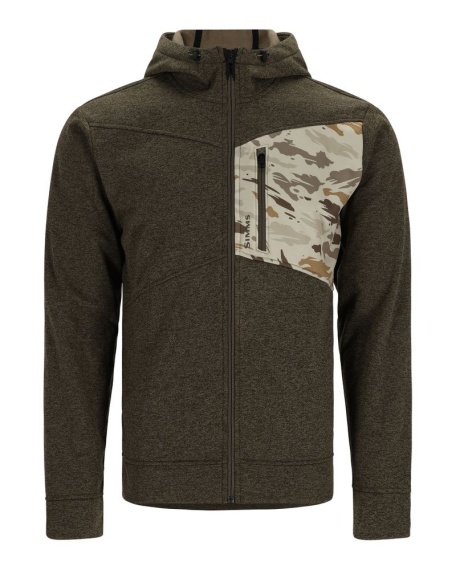Simms CX Hoody - Full Zip Dark Stone/Ghost Camo Stone in the group Clothes & Shoes / Clothing / Sweaters / Hoodies at Sportfiskeprylar.se (13655-3008-20r)