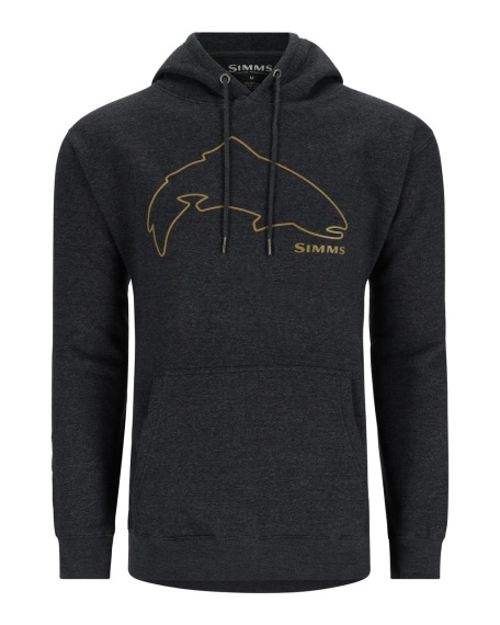 Simms Trout Outline Hoody Charcoal Heather in the group Clothes & Shoes / Clothing / Sweaters / Hoodies at Sportfiskeprylar.se (13784-086-20r)