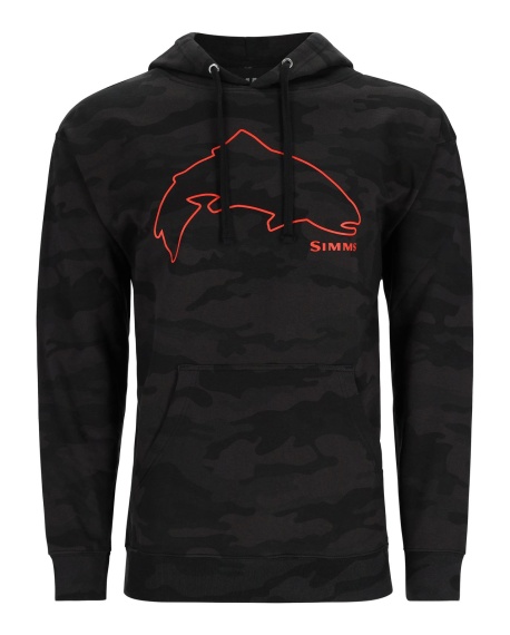 Simms Trout Outline Hoody Woodland Camo Carbon in the group Clothes & Shoes / Clothing / Sweaters / Hoodies at Sportfiskeprylar.se (13784-180-20r)