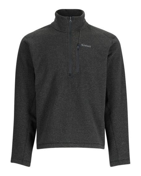 Simms Rivershed Quarter Zip Black Heather in the group Clothes & Shoes / Clothing / Sweaters / Sweatshirts at Sportfiskeprylar.se (13851-010-20r)