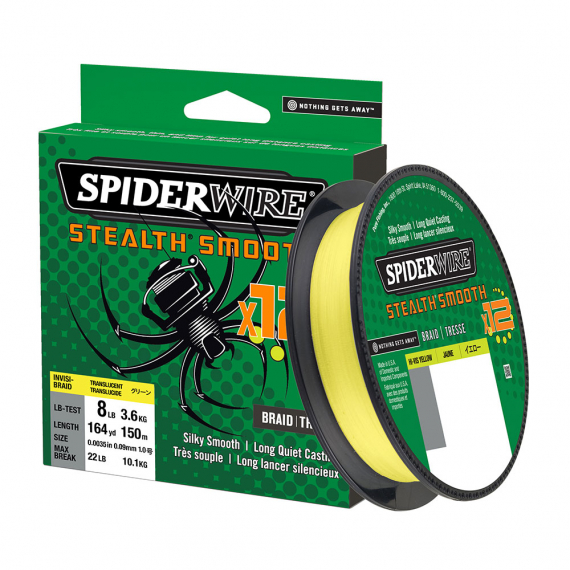 Spiderwire Stealth Smooth 12, 150m Hi-Vis Yellow - 0.39mm in the group Lines / Braided Lines at Sportfiskeprylar.se (1507382)