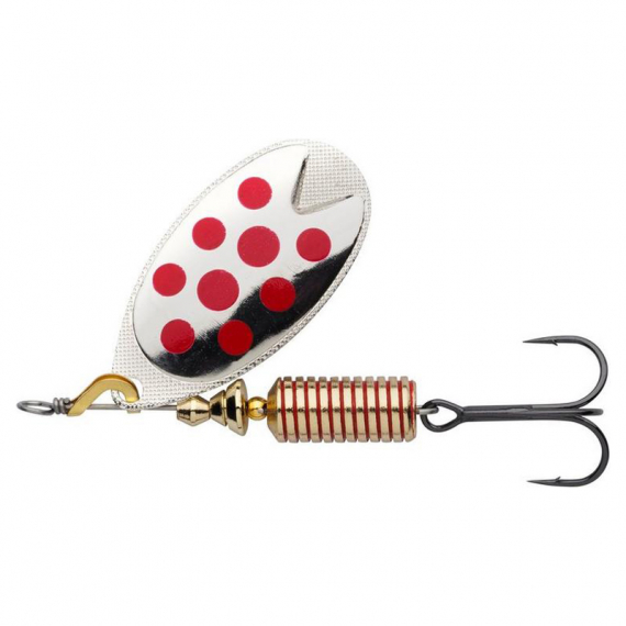 Abu Garcia Fast Attack 4.5g - LF Silver/Red Dots in the group Lures / Spinners / Inline Spinner at Sportfiskeprylar.se (1549852)