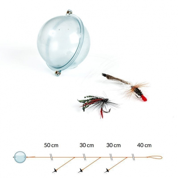 Fladen Flugkast with Float bead and Wet flies in the group Lures / Bombarda & Float N\' Fly / Float N\' Fly at Sportfiskeprylar.se (16-7604)