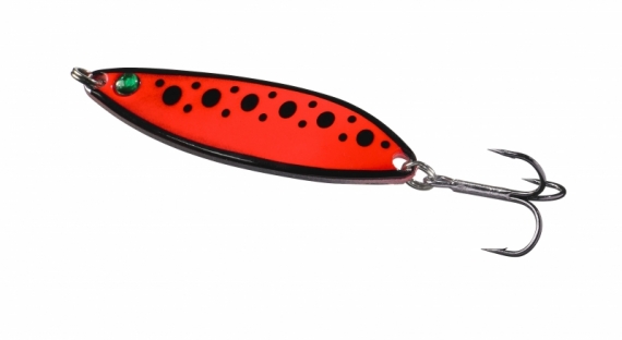 Fluorescent Flutter hot red dot 12gr in the group Lures / Sea Trout Lures & Coastal Wobblers / Sea Trout Lures at Sportfiskeprylar.se (16-8260-13)