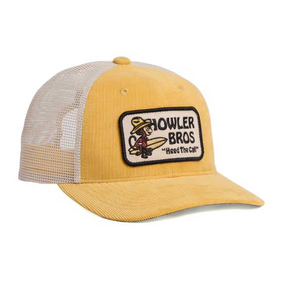 Howler Bro\'s Standard Hats El Monito Surfs Badge - Yellow Corduroy in the group Clothes & Shoes / Caps & Headwear / Caps at Sportfiskeprylar.se (160025F-MON)