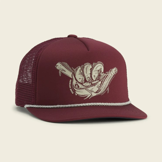 Howler Structured Snapback Hats Fish Shaka Burgundy in the group Clothes & Shoes / Caps & Headwear / Caps / Snapback Caps at Sportfiskeprylar.se (160622F-BUR)
