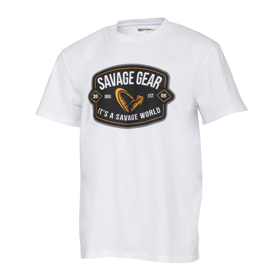 Savage Gear Badge Logo Tee White in the group Clothes & Shoes / Clothing / T-shirts at Sportfiskeprylar.se (1642660r)