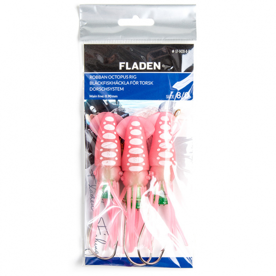 Fladen Robban Octopus Flashlight Pink/White 3 Hooks 10cm in the group Lures / Sea Fishing Lures / Flasher Rigs & Sea Fishing Rigs at Sportfiskeprylar.se (17-1420-10-0r)