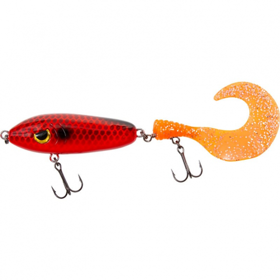 Fladen Maxximus Predator Tail-Or 50g, Red High Vis W Grey Pattern in the group Lures / Tail baits & Hybrid baits at Sportfiskeprylar.se (18-715013)