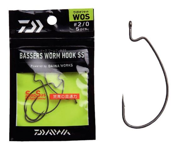 Daiwa Bassers Worm Hook Wos Size 3/0 in the group Hooks & Terminal Tackle / Hooks / Offset Hooks at Sportfiskeprylar.se (196150)