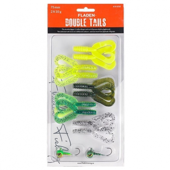 Fladen Jig Assortment Double Tails 75mm in the group Lures / Lure Kits at Sportfiskeprylar.se (20-507501r)