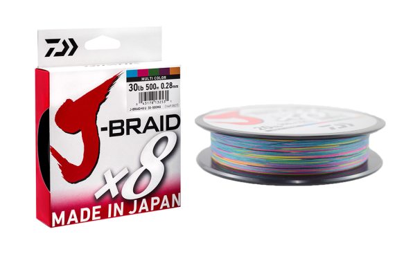 Daiwa J Braid x4 500m Multi Colour Braided Fishing Line
