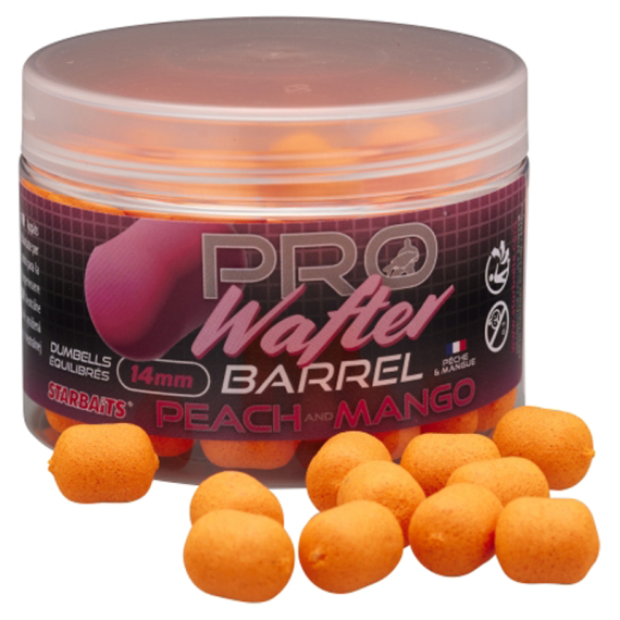 Starbaits Pro Peach & Mango Barrel Wafter 14mm in the group Lures / Boilies, Hook Baits & Groundbait / Boilies at Sportfiskeprylar.se (29-44740)
