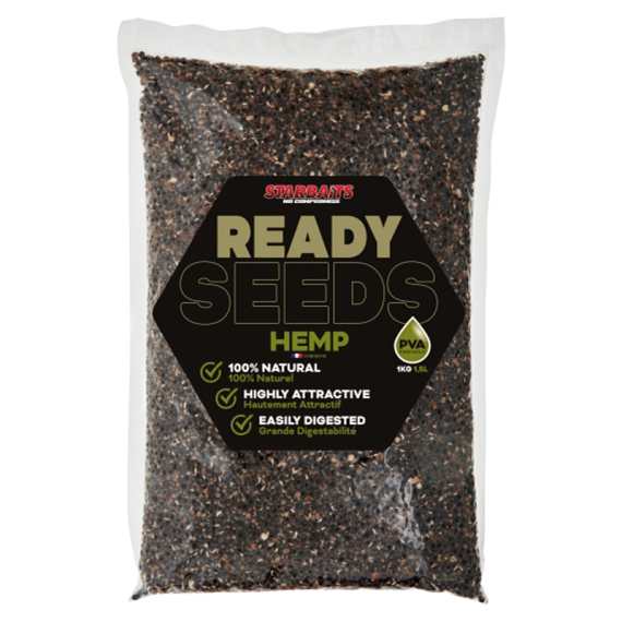 Starbaits Ready Seeds Hemp 1kg in the group Lures / Boilies, Hook Baits & Groundbait / Particles at Sportfiskeprylar.se (29-74214)