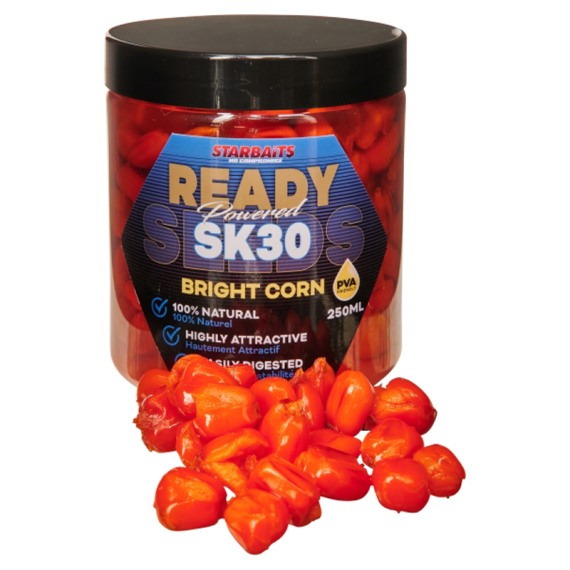 Starbaits Ready Seeds Bright Corn SK30 250ml in the group Lures / Boilies, Hook Baits & Groundbait / Particles at Sportfiskeprylar.se (29-74655)