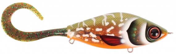 TrueGlide Guppie Jr, 11cm, 70gr - Copper Pike - Mossgreen Glitter in the group Lures / Tail baits & Hybrid baits at Sportfiskeprylar.se (29-EG208A-TR007)