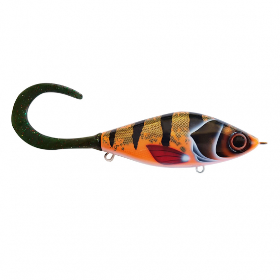 TrueGlide Guppie Jr Shallow, 11cm, 58gr - Koi Special - Mossgreen Red Glitter in the group Lures / Tail baits & Hybrid baits at Sportfiskeprylar.se (29-EG208AS-TR013F)