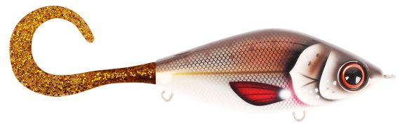 TrueGlide Guppie Down Size, 9cm, 35gr - Brown Shugga - Motoroil Glitter in the group Lures / Tail baits & Hybrid baits at Sportfiskeprylar.se (29-EG208B-TR011)
