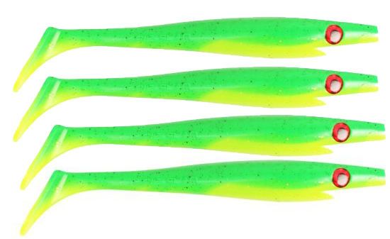 Pig Shad 15cm Nano Size (4-pack) - Fire Tiger in the group Lures / Softbaits / Pike Softbaits at Sportfiskeprylar.se (29-SP172D-102)