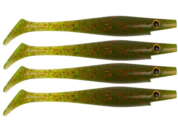 Pig Shad 15cm Nano Size (4-pack) - Watermelon Red Flake in the group Lures / Softbaits / Pike Softbaits at Sportfiskeprylar.se (29-SP172D-118)