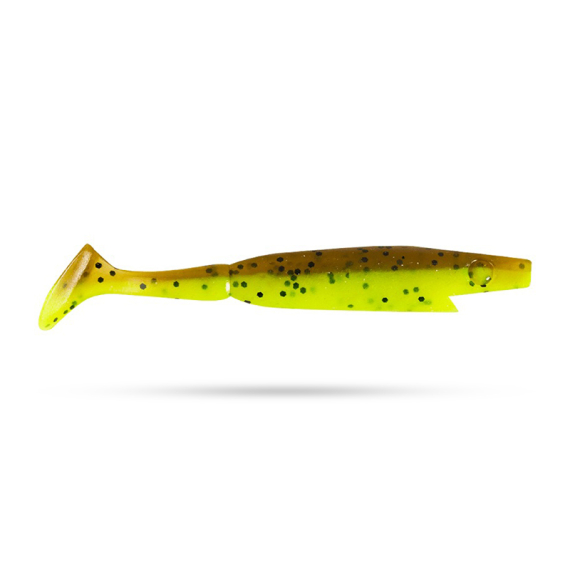 Piglet Shad 8,5cm (8-pack) - Brown Chartreuse - 8pcs in the group Lures / Softbaits / Perch Softbaits & Zander Softbaits at Sportfiskeprylar.se (29-SP172F-C020)