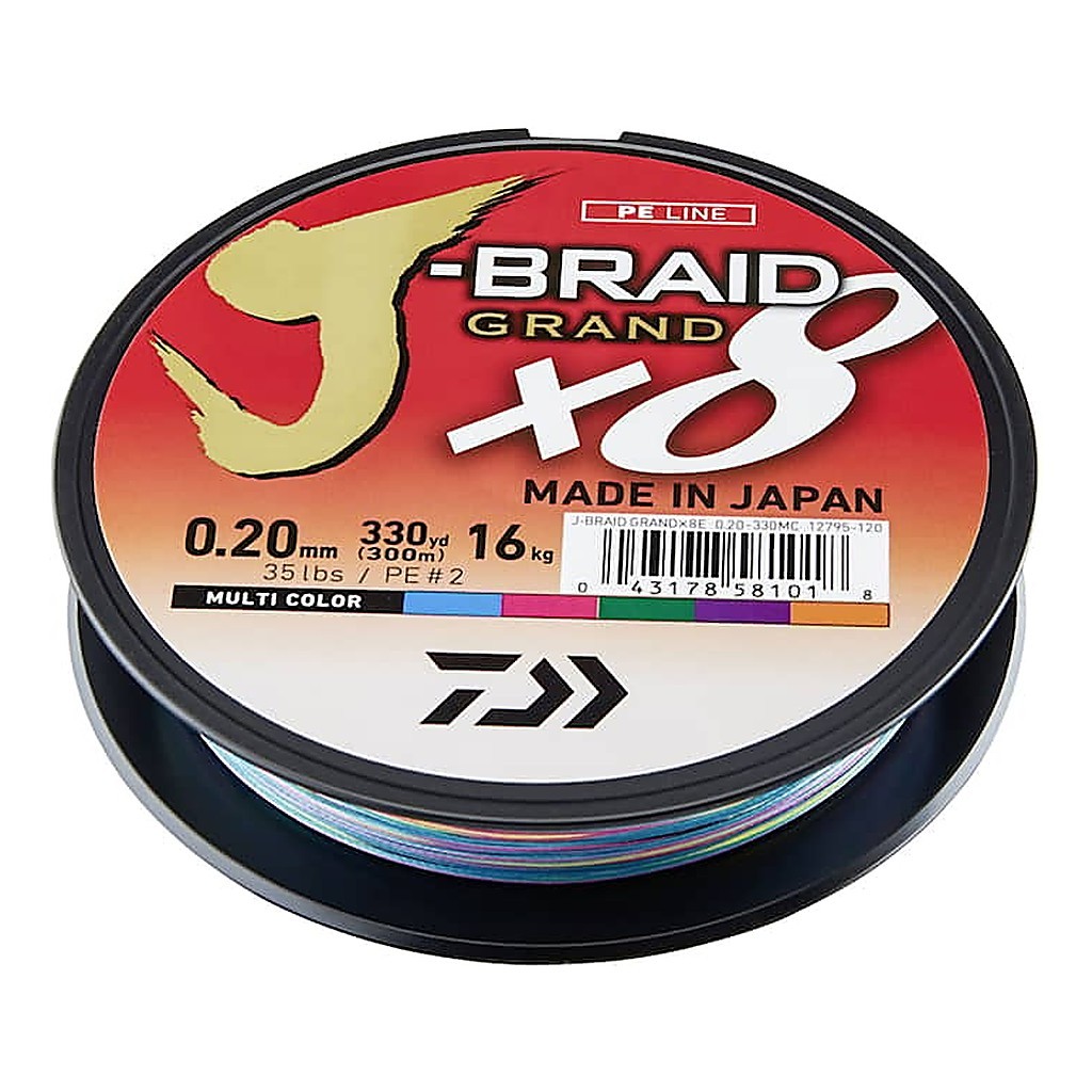 Daiwa J Braid Grand X8 300m Multi Color in the group Fishing methods / Spin Fishing / Lines / Braided Lines at Sportfiskeprylar.se (3000027035DOr)