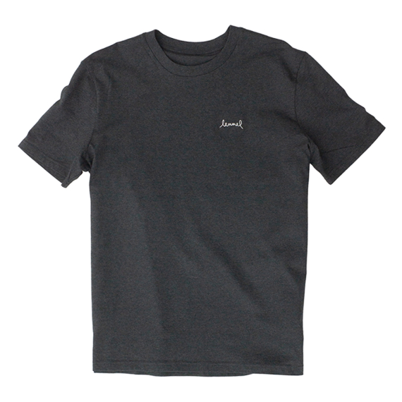 Lemmel T-shirt Lemmel - Dk. Heather grey w white embroided logo in the group Clothes & Shoes / Clothing / T-shirts at Sportfiskeprylar.se (3010111-5334r)