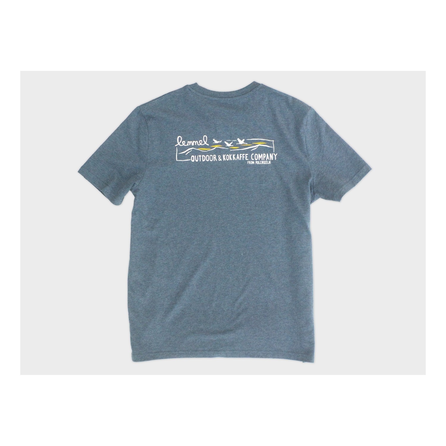 Lemmel T-shirt Lemmel Outdoor Co. Heather blue, with backprint in the group Clothes & Shoes / Clothing / T-shirts at Sportfiskeprylar.se (3010115-6034r)