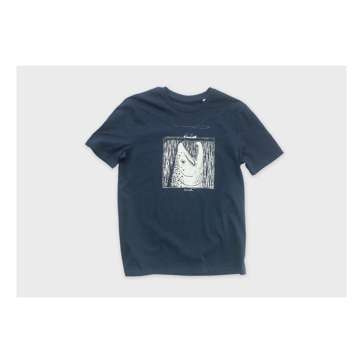 Lemmel T-shirt Moby Deep Sea organic cotton - Navy w white print in the group Clothes & Shoes / Clothing / T-shirts at Sportfiskeprylar.se (3010117-6034r)